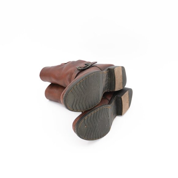 FRYE Harness Boots Size 9 Brown Leather Short Moto Biker VERONICA Booties Sz. 9 - Picture 7 of 10